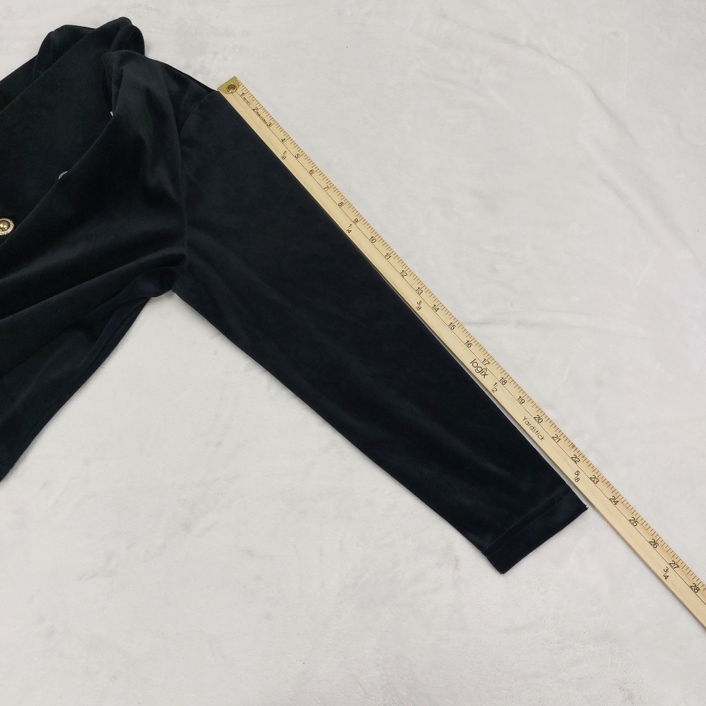 DIANE VON FURSTENBERG THE COLOR AUTHORITY VTG BLACK VELVET DRESS JACKET SET SZ M - Picture 15 of 16